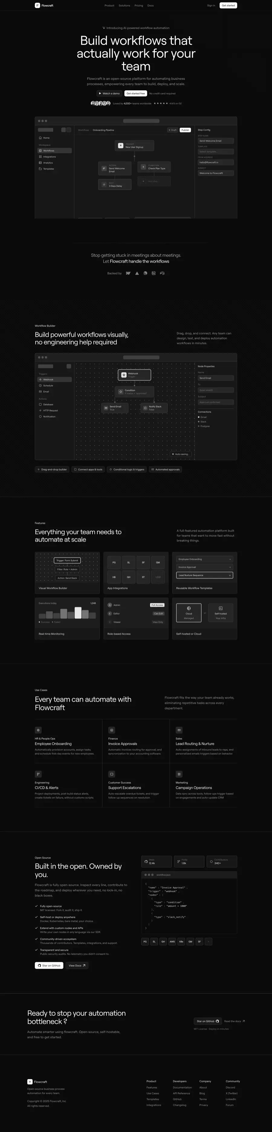 Automation App landing page