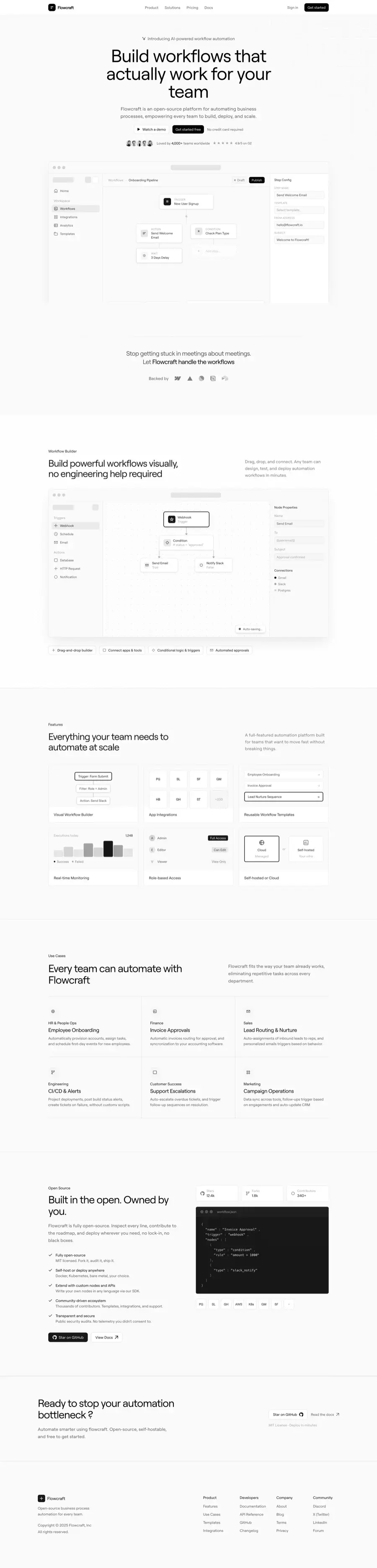 Automation App landing page