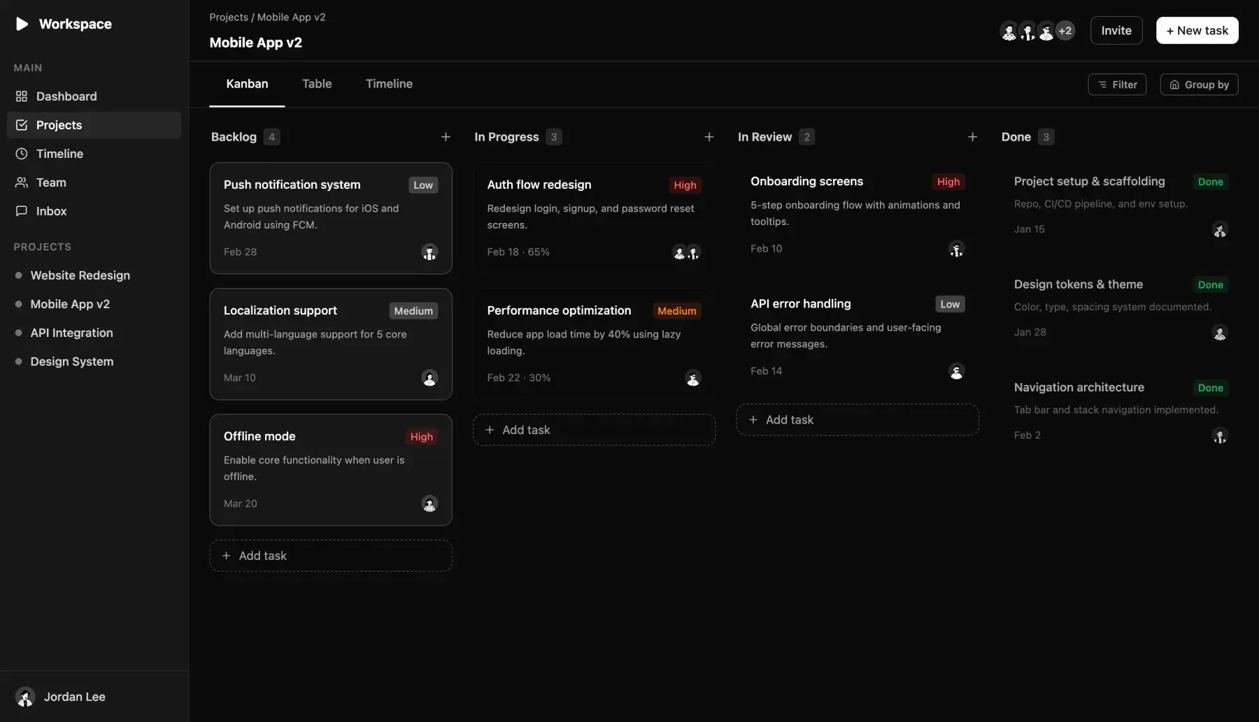 Notion Project dashboard