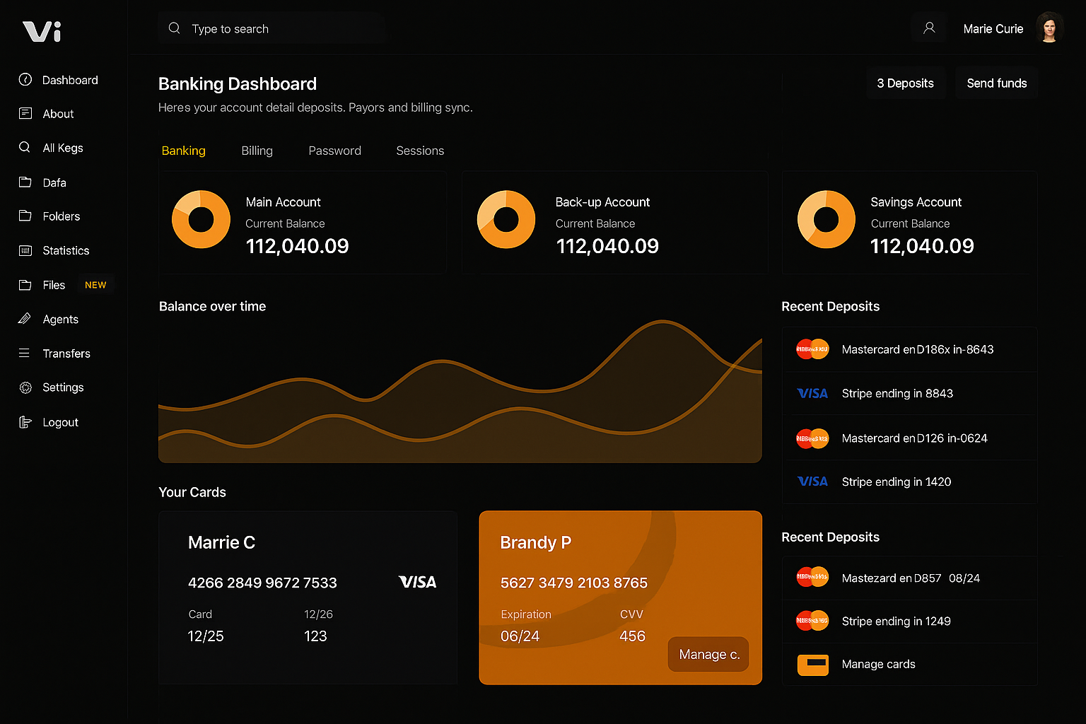 Dashboard preview (dark)
