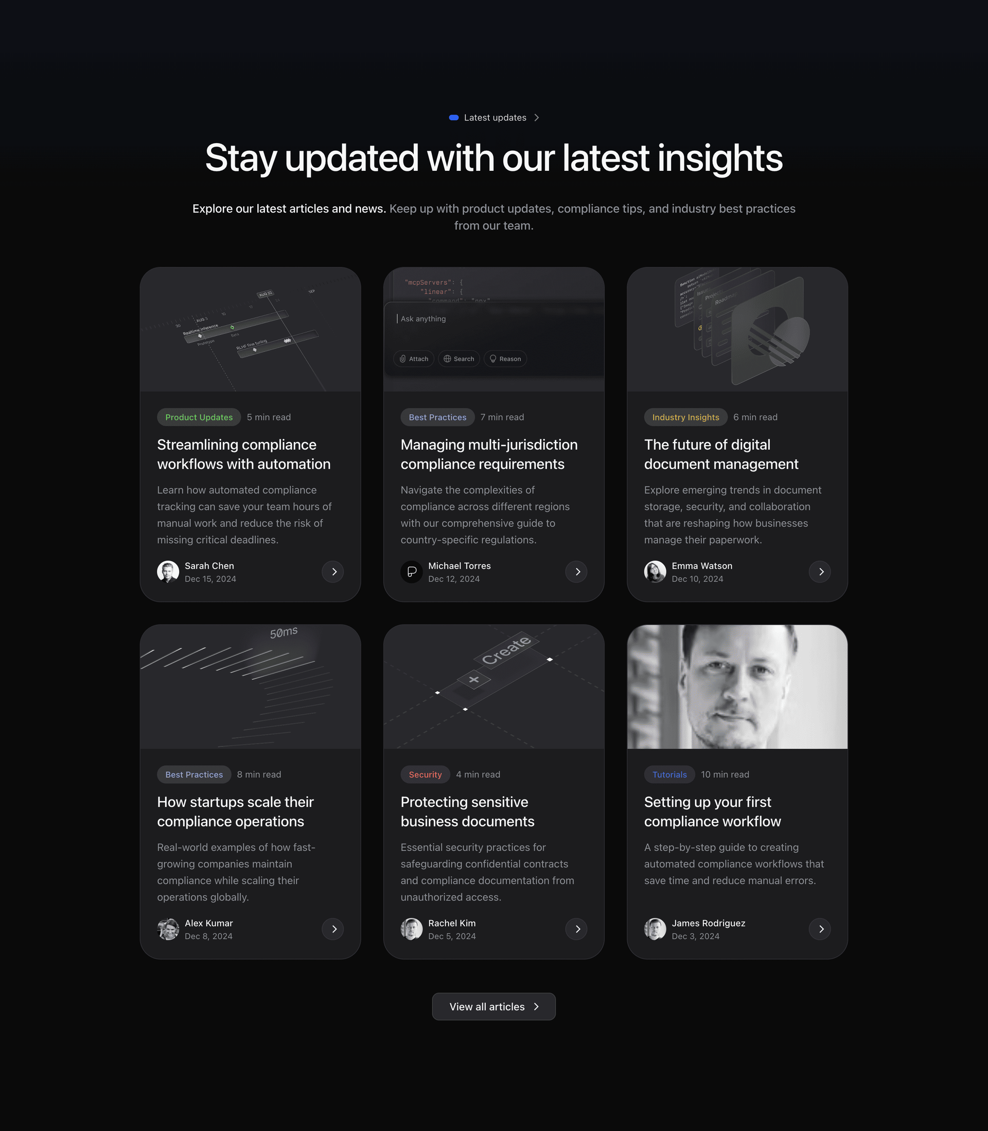 Centered Blog Section