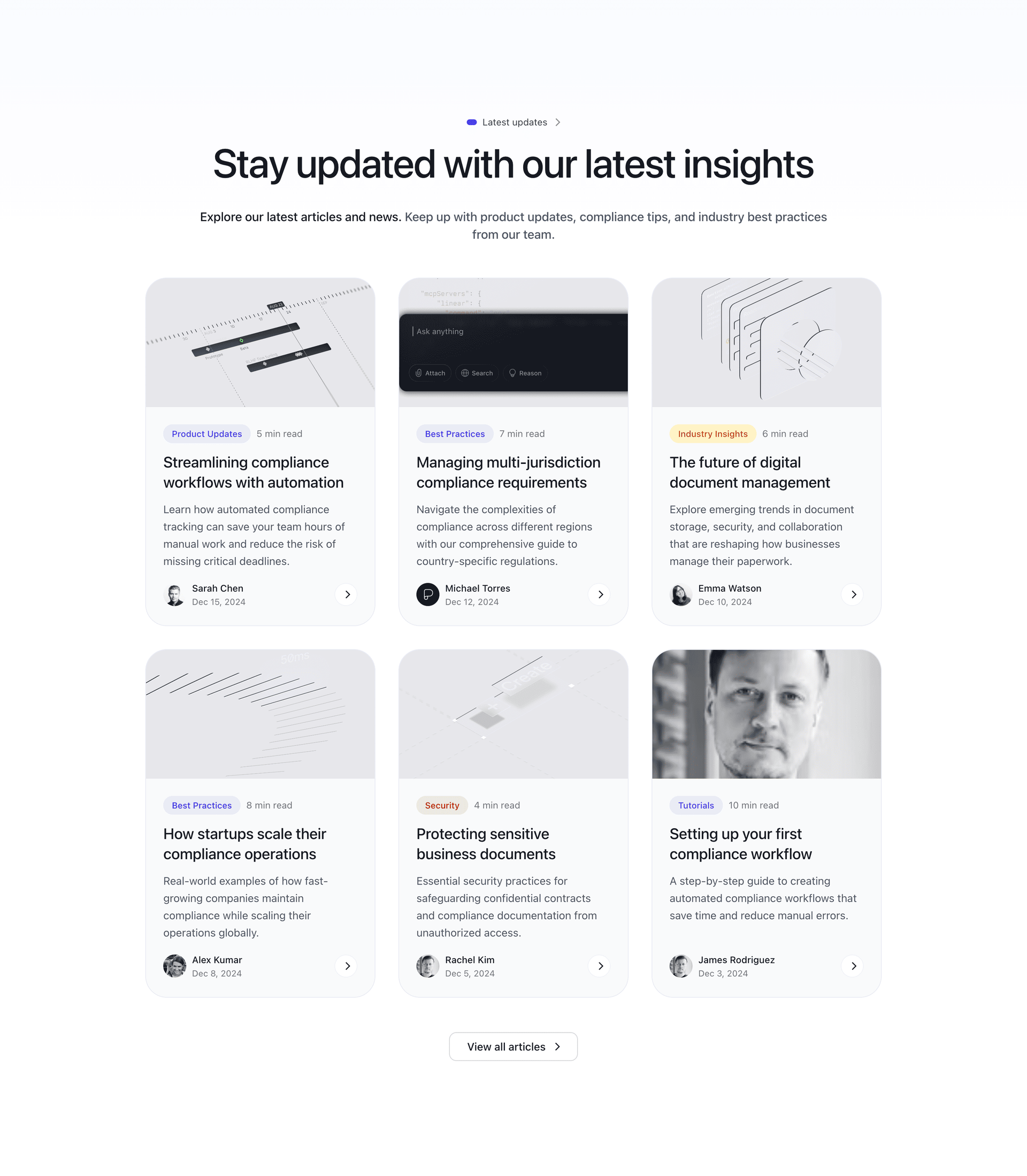 Centered Blog Section