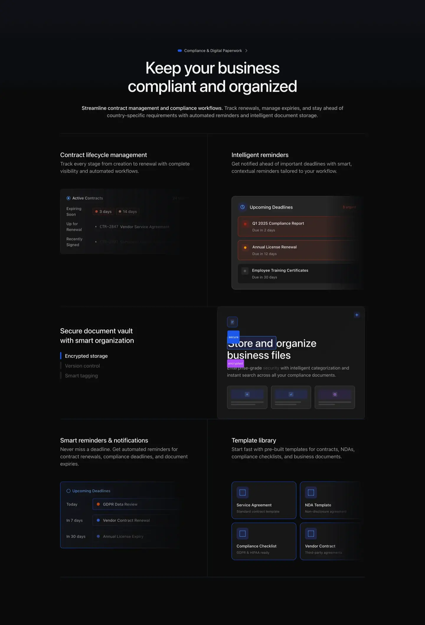 Linear Centered Features Section