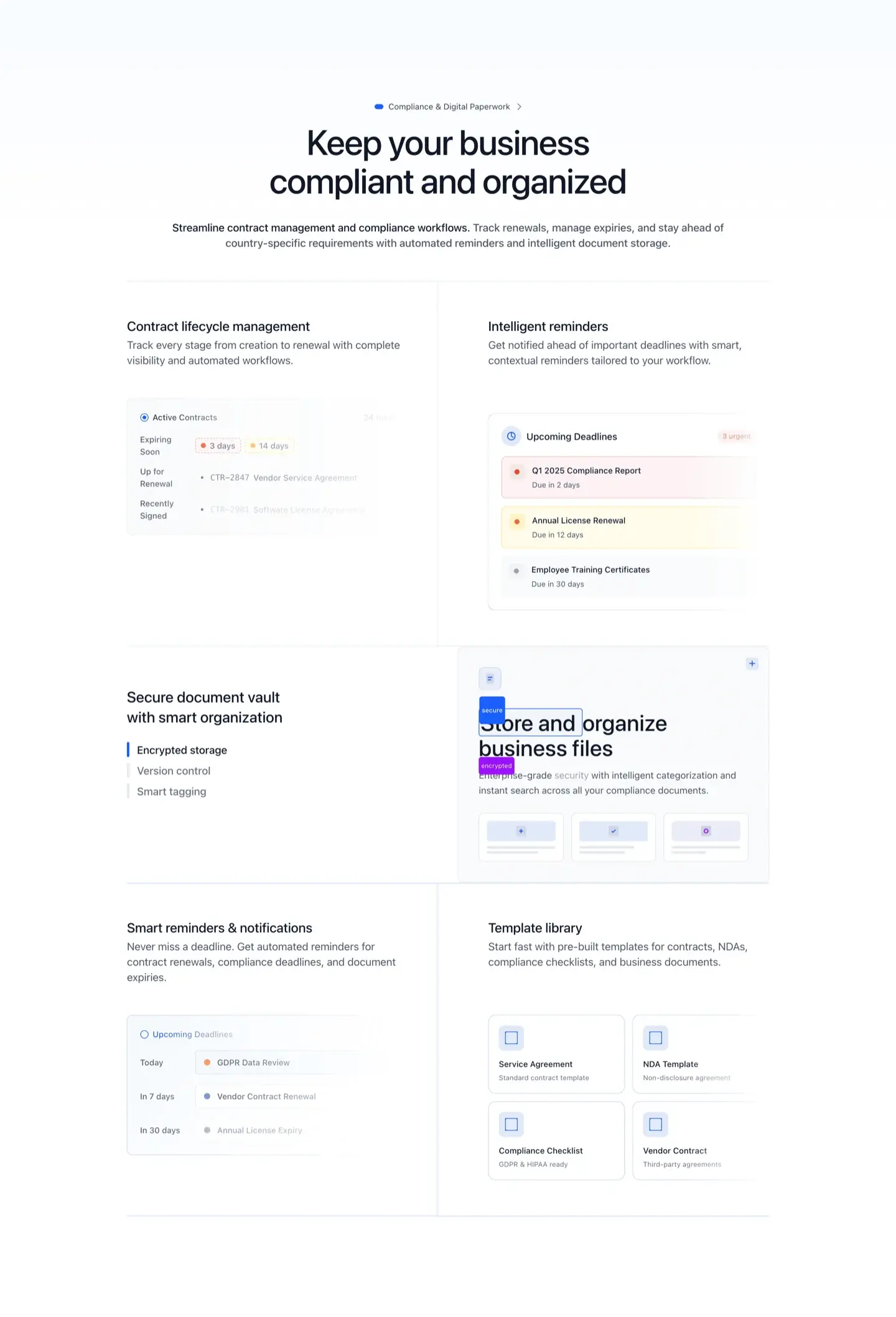 Centered Features Section