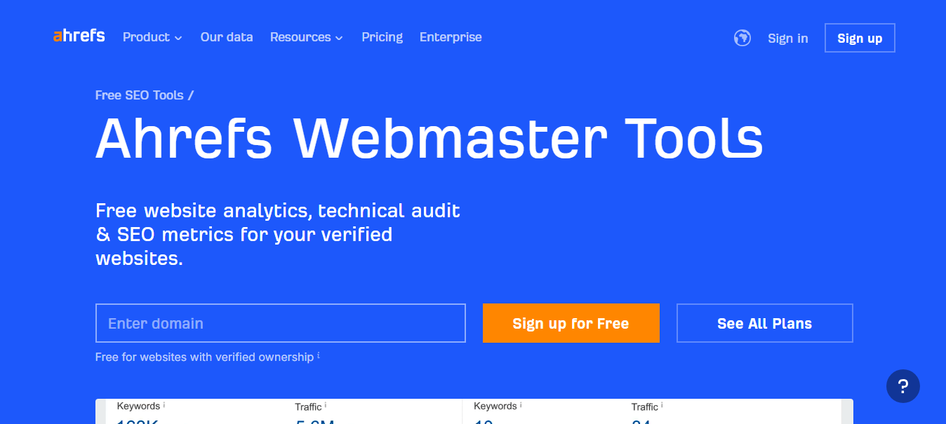 Ahrefs webmasters