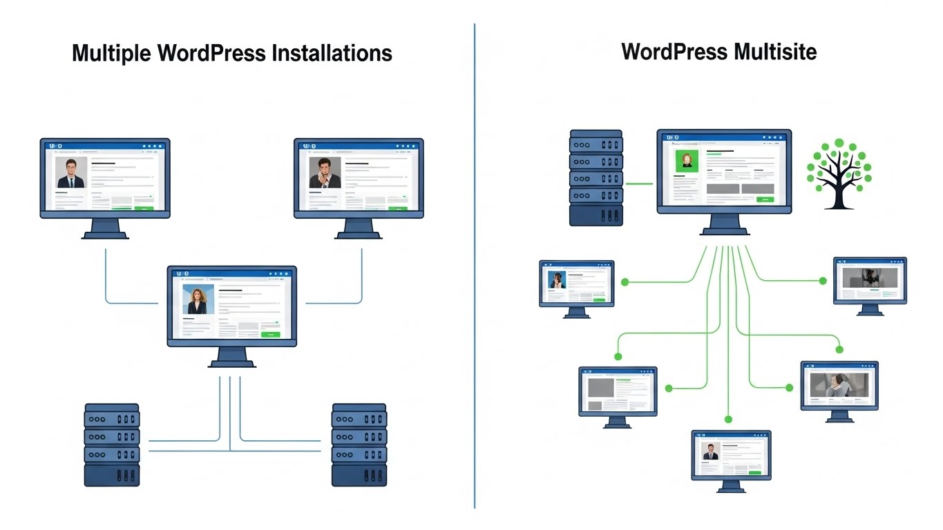 What is wordPress multisite and single site