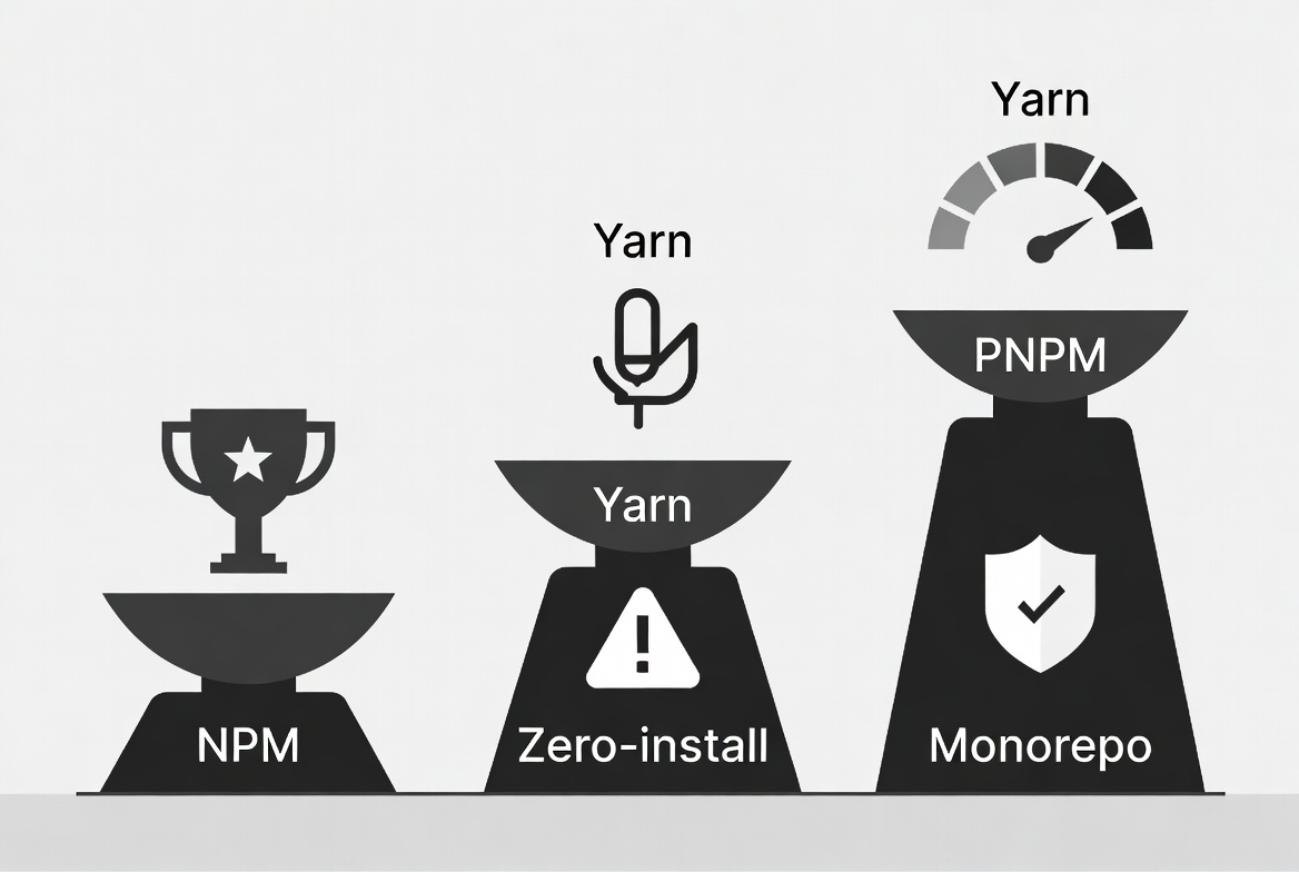 Pros and cons for pnpm, npm and yarn