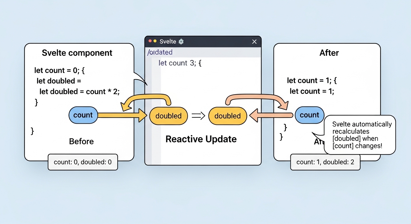 Visual of Svelte's reactivity.