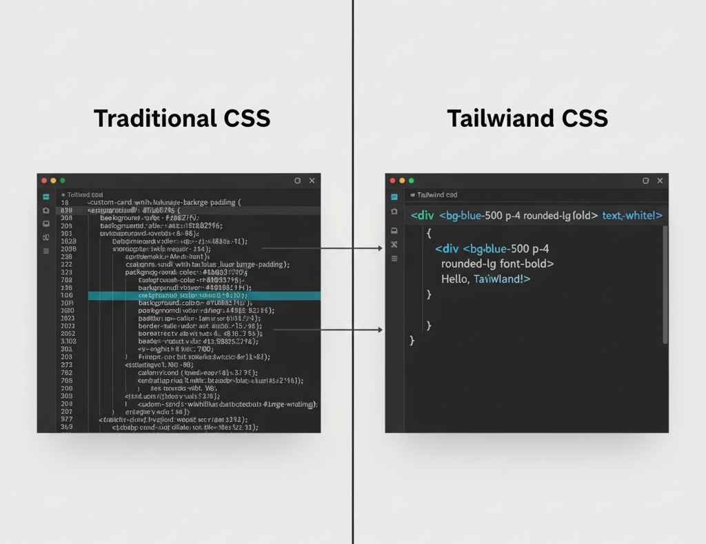 tailwind-css vs traditional css framework