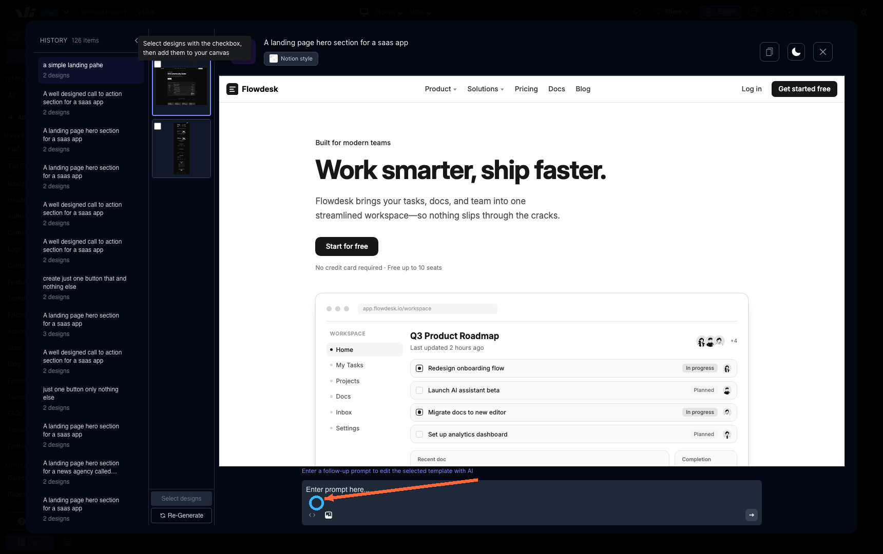 Follow-up prompt input